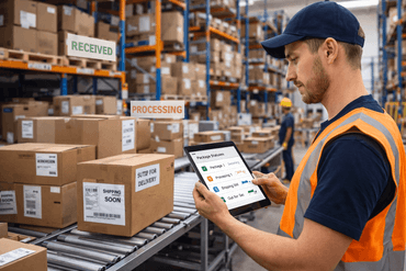 Warehouse process and package statuses